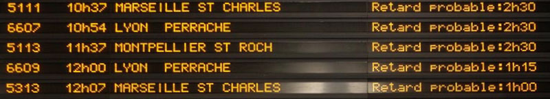 Affichage Retard TGV